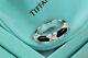 Tiffany&co Silver Black Enamel Signature X Stack Band Ring Size 5 & Pouch Rare