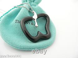 Tiffany & Co Silver Peretti Large Black Jade Apple Necklace 33 Inch Gift Pouch