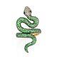 Tsavorite Gemstone Serpent Ring Pave Diamond 925 Sterling Silver Gift Jewelry