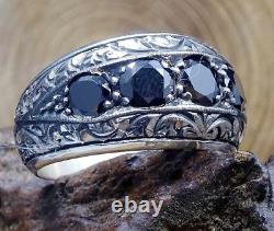 Turkish 925 Sterling Silver Heavy black onyx stone mens man ring ALL SIZE us 0