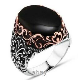 Turkish 925 Sterling Silver Special black onyx stone MENS mans ring ALL SIZE us