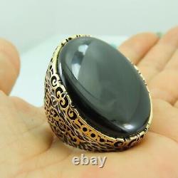 Turkish Handmade Jewelry 925 Sterling Silver Onyx Stone Men Ring Sz 10