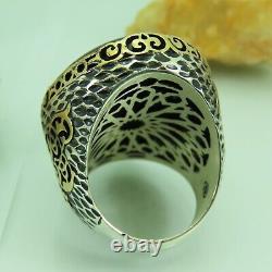 Turkish Handmade Jewelry 925 Sterling Silver Onyx Stone Men Ring Sz 10