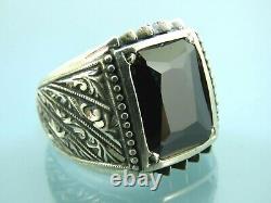Turkish Handmade Jewelry 925 Sterling Silver Onyx Stone Men Ring Sz 11