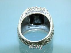 Turkish Handmade Jewelry 925 Sterling Silver Onyx Stone Men Ring Sz 11