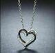 Valentine Day Gift 1 Ct Black & White Diamond Heart Pendant 14k White Gold Fn
