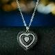 Valentine Day Gift 2ct Round White Black Diamond Heart Pendant 14k White Gold Fn