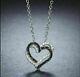 Valentine Gift 1ct Black & White Diamond Heart Pendant 14k White Gold Finish