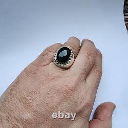 Valentine Gift Black Yemeni Aqeeq Stone Ring Natural Real Yemeni Akik Stone Ring