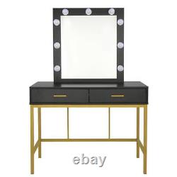 Vanity Table Set with Mirror 9 Lighted Bulb Makeup Dressing Table Christmas Gift