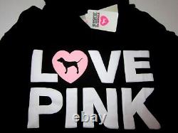 Victoria Secret Pink ORIGINALS NEON HEART DOG LOGO PULLOVER HOODIE PANT M XL SET