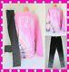 Victoria Secret Pink Tie Dye Logo Pullover Sweat Shirt Black Legging Pant M Set