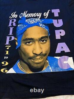 Vintage 90s Tupac Rap Tee In Memory Of 1971-1996 Shirt XL Hiphop Rare XMas Gift