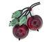 Vintage Austria Signed Glass Cherries Fruit Brooch Pin Gripoix Gift Box
