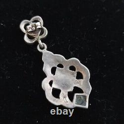 Vintage Marcasite Earrings Black Onyx Sterling Silver 925 Art Deco Drop Gift Box