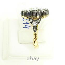 Vintage Style Diamond Ring TCW 2.34 Black Rhodium 18k Yellow Gold Christmas Gift