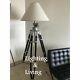 Vintage Lighting Tripod Big Floor Lamp Wooden Stand X-mas Gift Without Shade