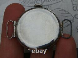 WW1 c1917 military silver trench watch articulated lugs full service Xmas gift