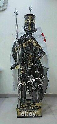 Wearable Medieval Steel Armour Suit Of Armor Full Body Crusader Christmas Gift