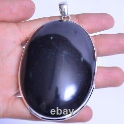 Wedding Gift For Her Silver Natural Onyx Gemstone Jewelry Black Pendant 17261