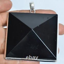Wedding Gift For Her Silver Natural Onyx Gemstone Jewelry Black Pendant 17309