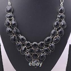 Wedding Gift For Her Sterling Silver Onyx Gemstone Jewelry Black Necklace 17320