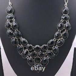 Wedding Gift For Her Sterling Silver Onyx Gemstone Jewelry Black Necklace 17320