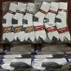 Wholesale Bulk Lots Men's White/Black Sports Casual Cotton Crew Socks Xmas Gift