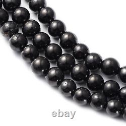 Women Jewelry Gifts Beaded Necklace Black Karelian Shungite for Her 60 Ct 391