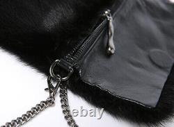 Womens Real Mink Fur Bag Tote Purse Wallet Phone Pouch Handbag Xmas Gift