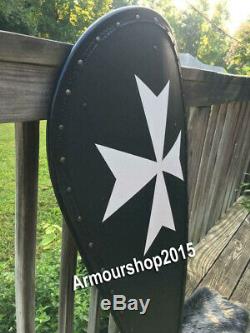 X-MAS GIFT Wood & Metal MEDIEVAL Kite Shield Knight Templar Shield