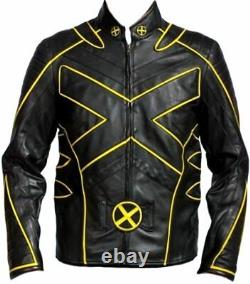 X-Men Wolverine Men's Motorcycle Real&Faux Leather Jacket Marvel Universe Comic