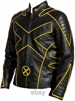 X-Men Wolverine Men's Motorcycle Real&Faux Leather Jacket Marvel Universe Comic