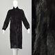 Xs Black Fur Coat 1980s Mink Long Winter Chevron Christmas Holiday Gift 80s Vtg