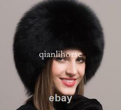 Xmas Gift Lady fur Genuine leather hat Russian Ushanka/Cossack Trapper Hats