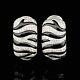 Zebra Estate Diamond Onyx 18k White Gold Earrings Convertible To Clips Gift